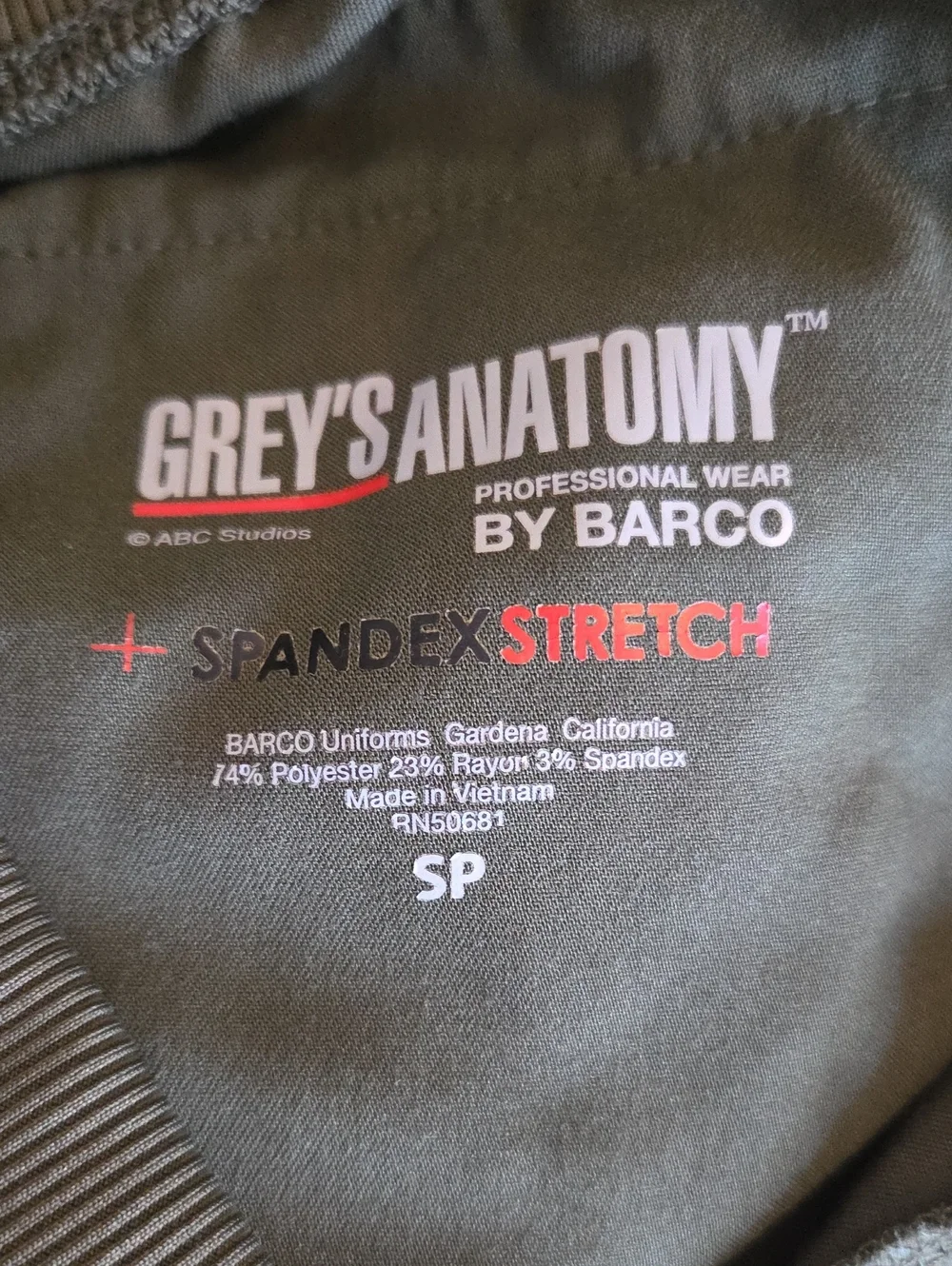 Grey's Anatomy Small Petite Eden Scrub Pants In Olive Green